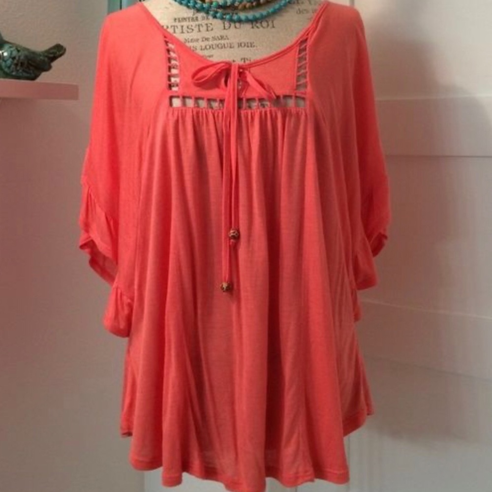 Dolman sleeve coral Ella Moss top szM